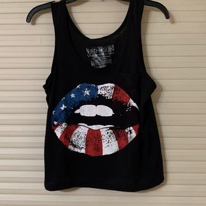 American flag lip tank